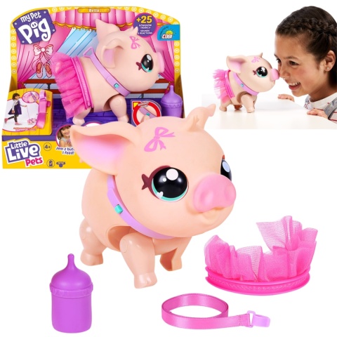 INTERAKTYWNA ŚWINKA BELLA Little Live Pets baletnica na smyczy