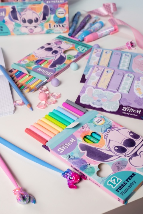 KREDKI STITCH jumbo 12 kolorów trójkątne szkolne pastelowe ołówkowe