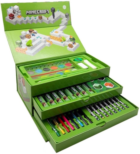 Zestaw plastyczny MINECRAFT do kolorowania Pudełko z szufladami 52el.