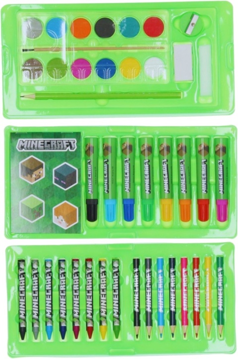 Zestaw plastyczny MINECRAFT do kolorowania Pudełko z szufladami 52el.