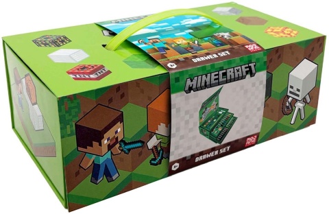 Zestaw plastyczny MINECRAFT do kolorowania Pudełko z szufladami 52el.