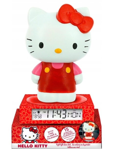 LAMPKA 3D HELLO KITTY z budzikiem zegarem LED nocna dziecięca