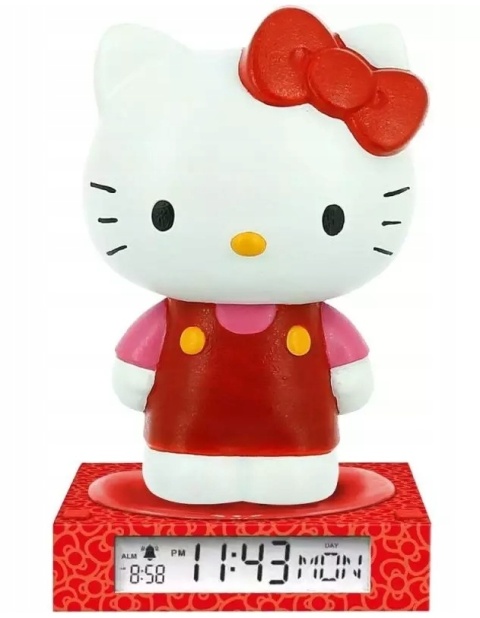 LAMPKA 3D HELLO KITTY z budzikiem zegarem LED nocna dziecięca