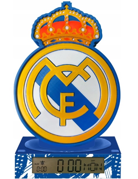 LAMPKA 3D REAL MADRID z budzikiem zegarem LED BUDZIK dziecięca