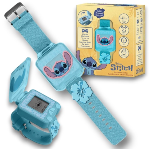 ZEGAREK EDUKACYJNY STITCH z grami dla dzieci