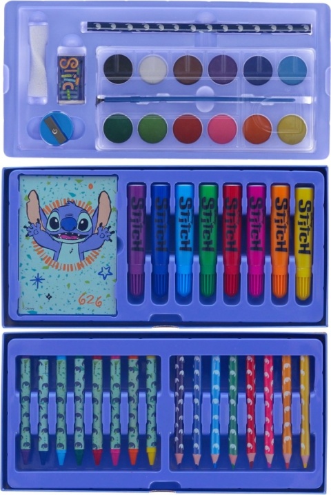 Zestaw plastyczny STITCH do kolorowania Pudełko z szufladami 52el.