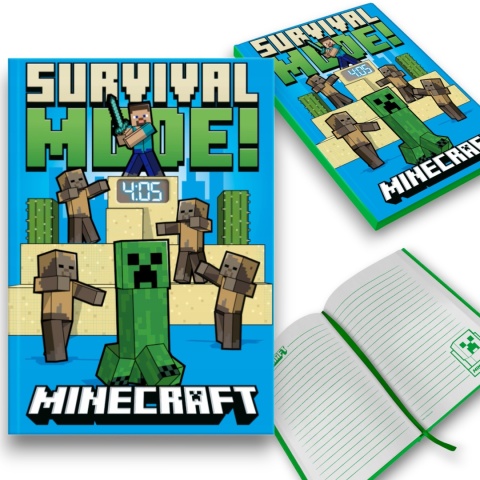 NOTATNIK MINECRAFT A5 z zegarkiem LCD zeszyt dla dzieci