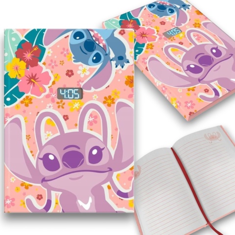 NOTATNIK STITCH A5 z zegarkiem LCD zeszyt dla dzieci