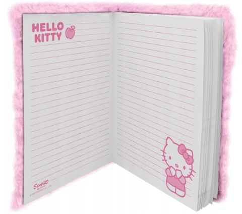 PAMIĘTNIK PLUSZOWY HELLO KITTY 3D A5 kłódka sekretny notes