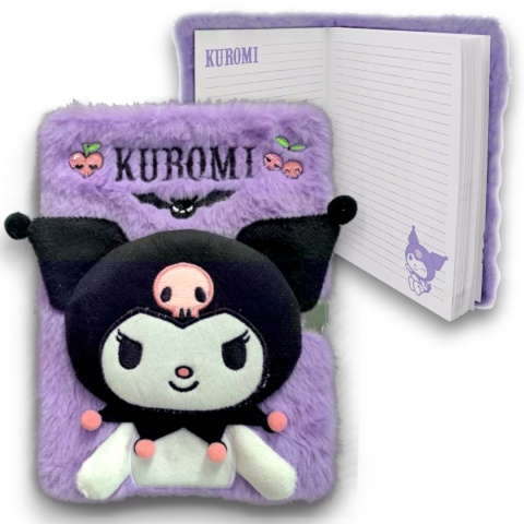 PAMIĘTNIK PLUSZOWY KUROMI 3D A5 kłódka sekretny notes