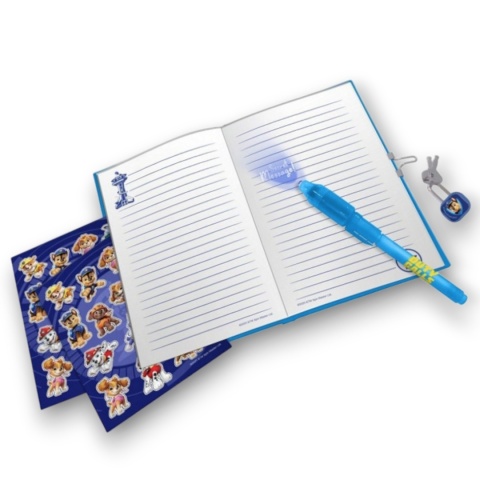 PAMIĘTNIK SEKRETNY PSI PATROL z długopisem magicznym notes naklejki