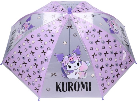 PARASOL DZIECIĘCY KUROMI SANRIO transparentny 70 cm półprzezroczysty