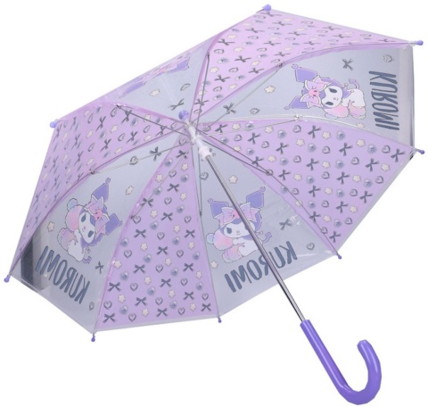 PARASOL DZIECIĘCY KUROMI SANRIO transparentny 70 cm półprzezroczysty