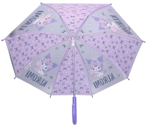 PARASOL DZIECIĘCY KUROMI SANRIO transparentny 70 cm półprzezroczysty