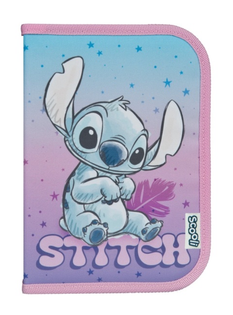 PIÓRNIK SZKOLNY STITCH z wyposażeniem kredki przybory szkolne