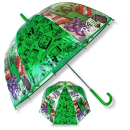 Parasol transparentny MINECRAFT śr. 70cm dla dzieci