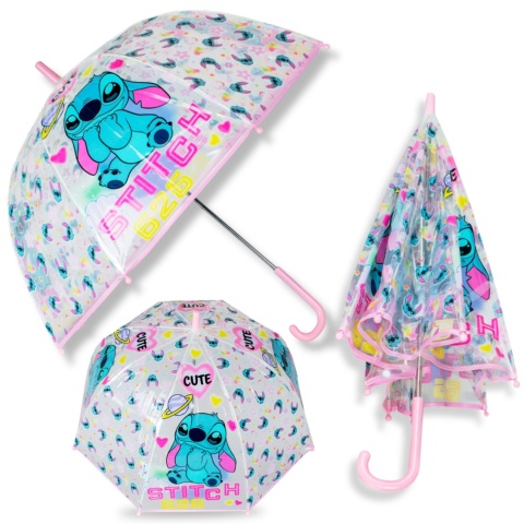 Parasol transparentny STITCH śr. 70cm dla dzieci