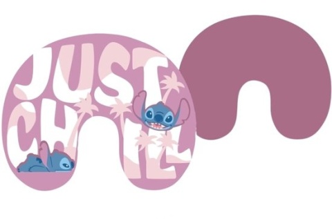 Poduszka podróżna na szyję STITCH Rogal dla dzieci 33x28cm