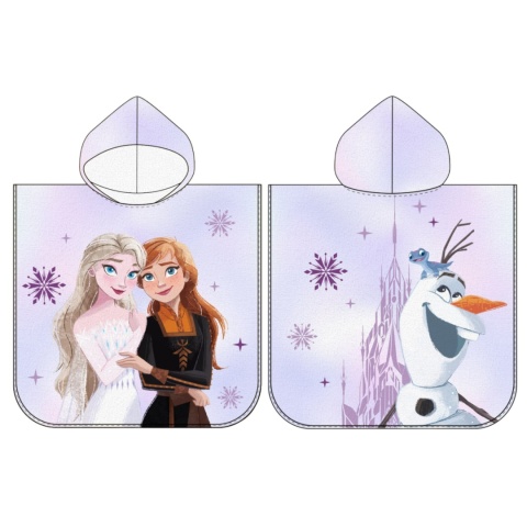 Ponczo Poncho Ręcznik KRAINA LODU FROZEN dla dzieci 55x110 Kaptur Bawełna