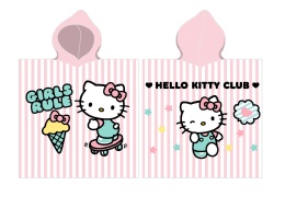 Ponczo Poncho ręcznik HELLO KITTY dla dzieci 55x110 kaptur