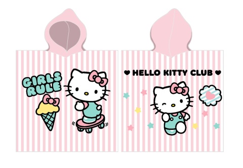 Ponczo Poncho ręcznik HELLO KITTY dla dzieci 55x110 kaptur