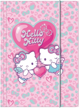 TECZKA A4 HELLO KITTY COOLPACK kartonowa na gumkę szkolna różowa