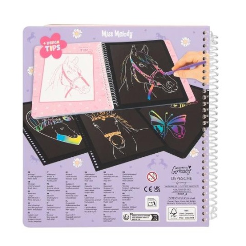 ZDRAPYWANKA MISS MELODY MAGIC SCRATCH zestaw kreatywny 20 kart