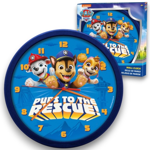 ZEGAR ŚCIENNY PSI PATROL 25 cm dziecięcy do pokoju