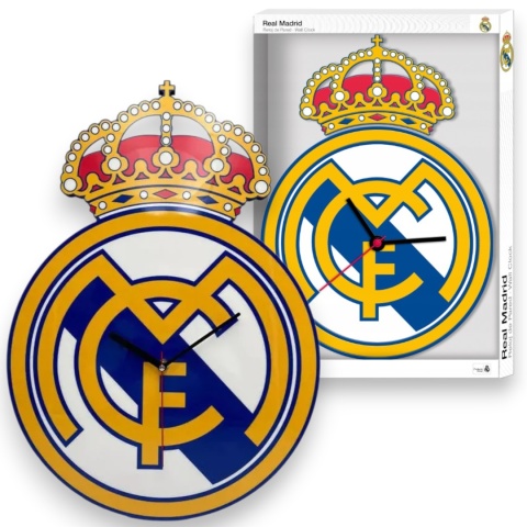 ZEGAR ŚCIENNY REAL MADRID XL MDF 58 cm dziecięcy dekor klubowy piłka