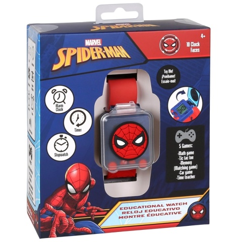 ZEGAREK EDUKACYJNY SPIDERMAN z grami dla dzieci