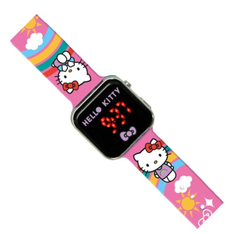 ZEGAREK HELLO KITTY LED cyfrowy silikonowy pasek dla dzieci różowy
