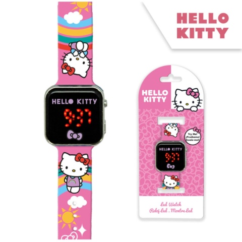 ZEGAREK HELLO KITTY LED cyfrowy silikonowy pasek dla dzieci różowy