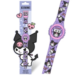 ZEGAREK KUROMI cyfrowy lekki dziecięcy silikonowy pasek