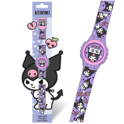 ZEGAREK KUROMI cyfrowy lekki dziecięcy silikonowy pasek