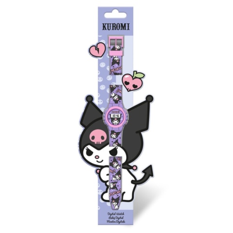 ZEGAREK KUROMI cyfrowy lekki dziecięcy silikonowy pasek