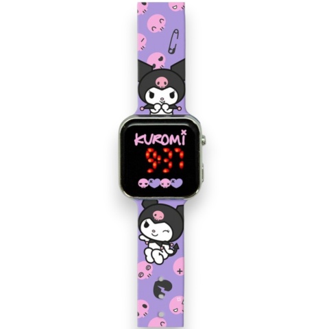ZEGAREK LED KUROMI HELLO KITTY dziecięcy cyfrowy dla dziewczynki