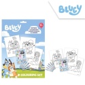 ZESTAW DO KOLOROWANIA BLUEY 8 kolorowanek kredki naklejki Kreatywny