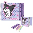 ZESTAW KREATYWNY KUROMI zeszyt naklejki kredki piórnik kolorowanka