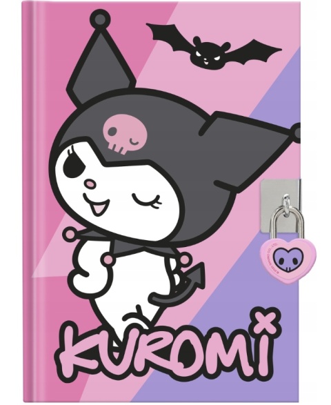 ZESTAW PAMIĘTNIK KUROMI 3w1 sekretny długopis naklejki dla dzieci