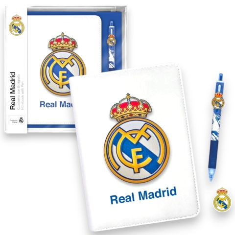 ZESTAW PREZENTOWY REAL MADRYT notatnik A5 długopis 10 kolorów