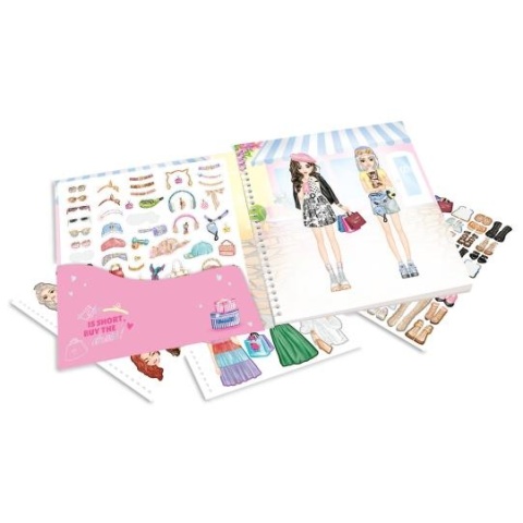 Zestaw kreatywny TOP MODEL Dress Me Up SHOPPING naklejki szkicownik