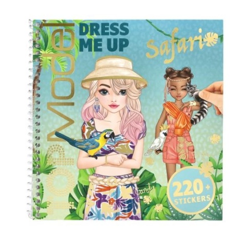 Zestaw kreatywny TOP MODEL Dress Me Up Safari naklejki szkicownik
