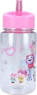 Bidon do picia KOCI DOMEK GABI 450ml Butelka ze słomką dla dzieci