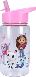Bidon do picia KOCI DOMEK GABI 450ml Butelka ze słomką dla dzieci