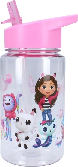 Bidon do picia KOCI DOMEK GABI 450ml Butelka ze słomką dla dzieci
