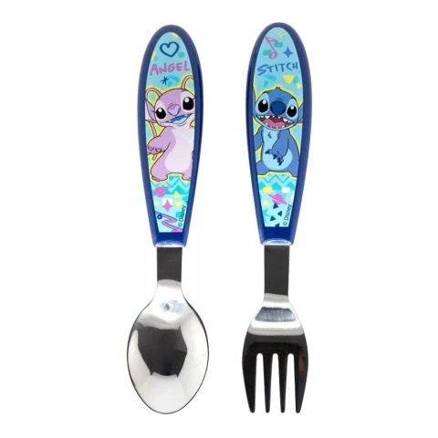 Zestaw sztućców metalowych STITCH ANGEL sztućce dla dzieci łyżka widelec