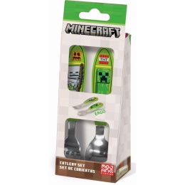 Zestaw sztućców metalowych MINECRAFT sztućce dla dzieci łyżka widelec