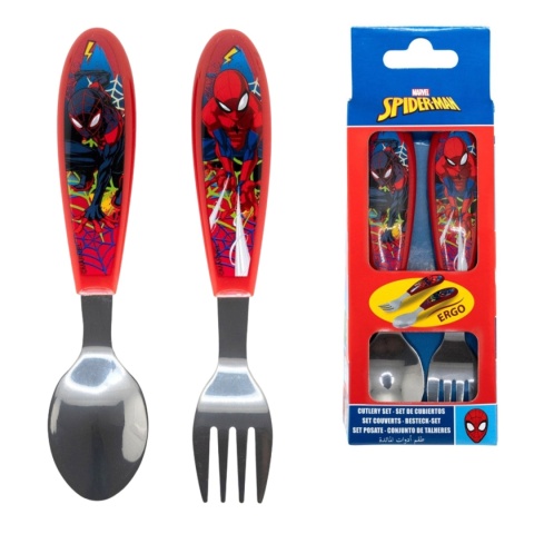 Zestaw sztućców metalowych SPIDERMAN sztućce dla dzieci łyżka widelec