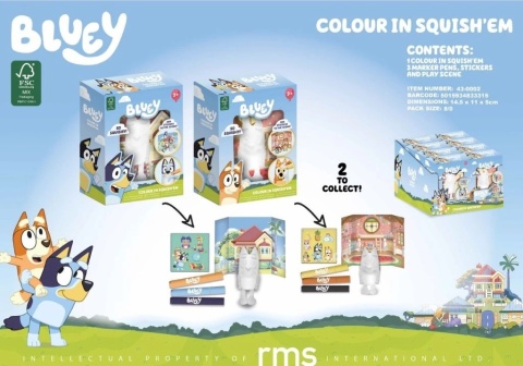 BLUEY SQUISHY DO KOLOROWANIA FIGURKA ZESTAW KREATYWNY 1szt