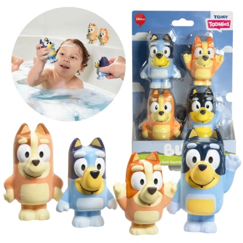 BLUEY zabawki do kąpieli psikawki zestaw figurek do wody dla dziecka